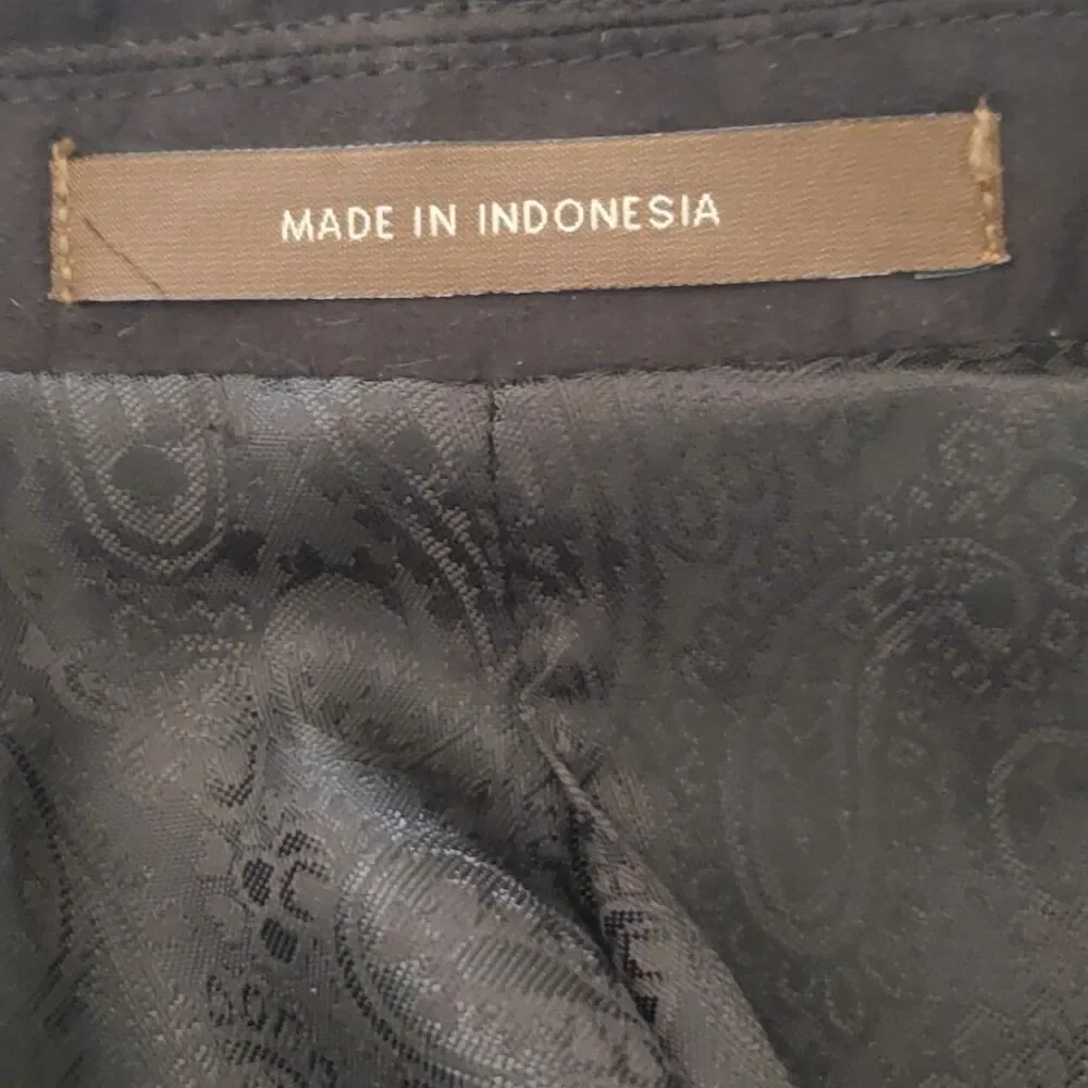 Tasso Elba Men's XXL Dark Brown Suede Blazer Jacket Sport Coat Paisley Lined